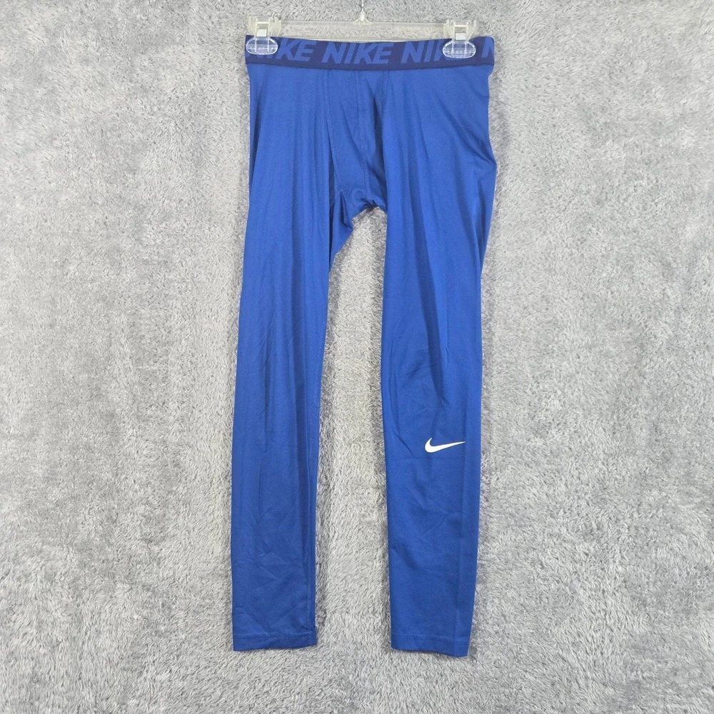 Nike Dri-FIT Compression Leggings Boys XL Blue Athletic Tights 0826 KB B